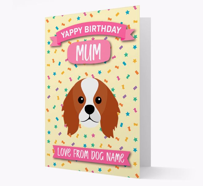 Personalised Card 'Yappy Birthday Mum' with {breedCommonName} Icon